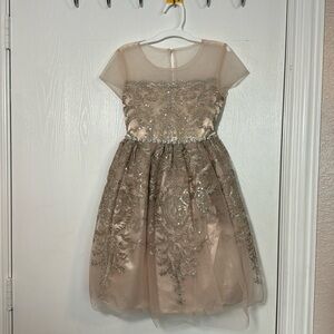 Elegant Kids Formal Dress in Gold